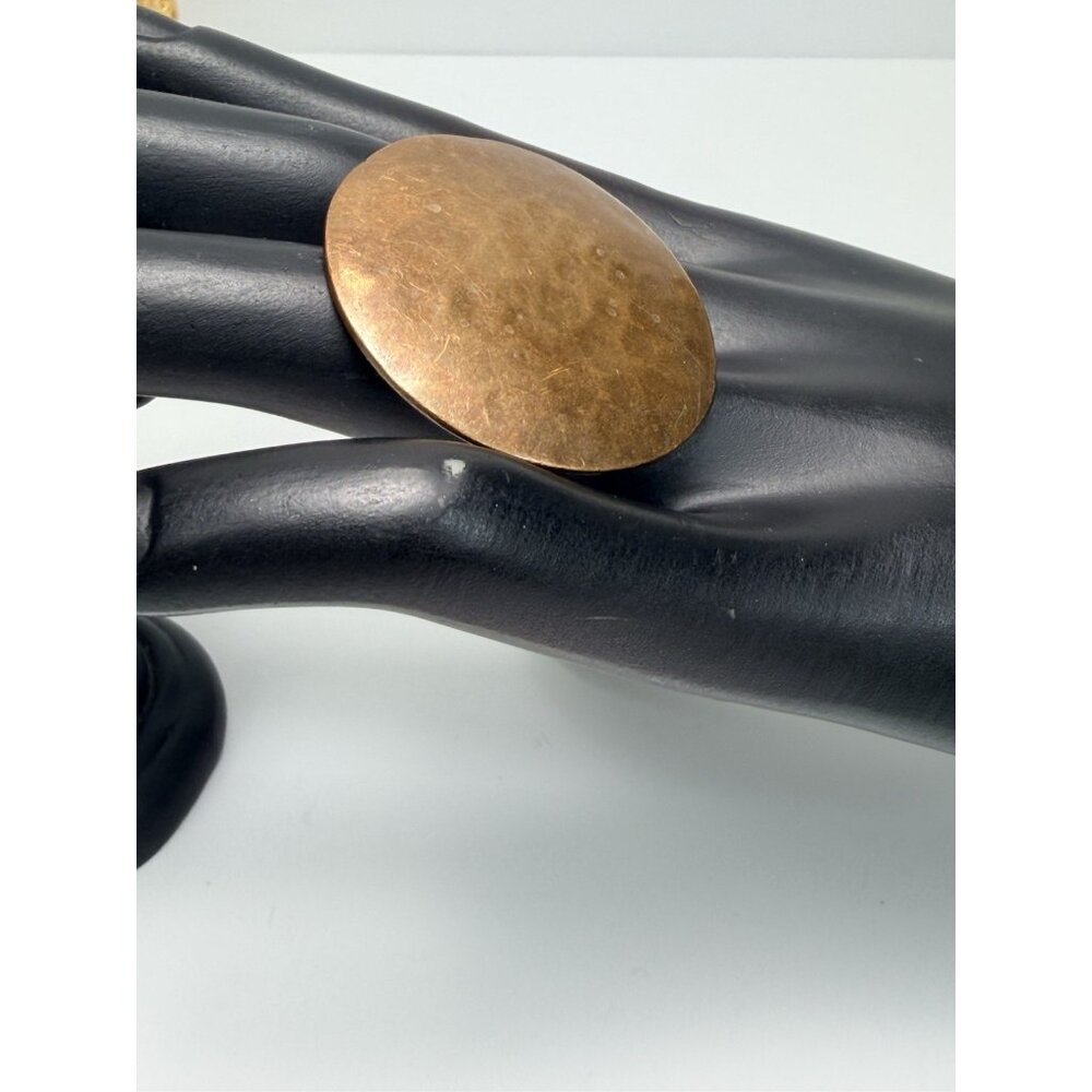 Vintage Solid Copper Adjustable Ring Sculptural D… - image 2